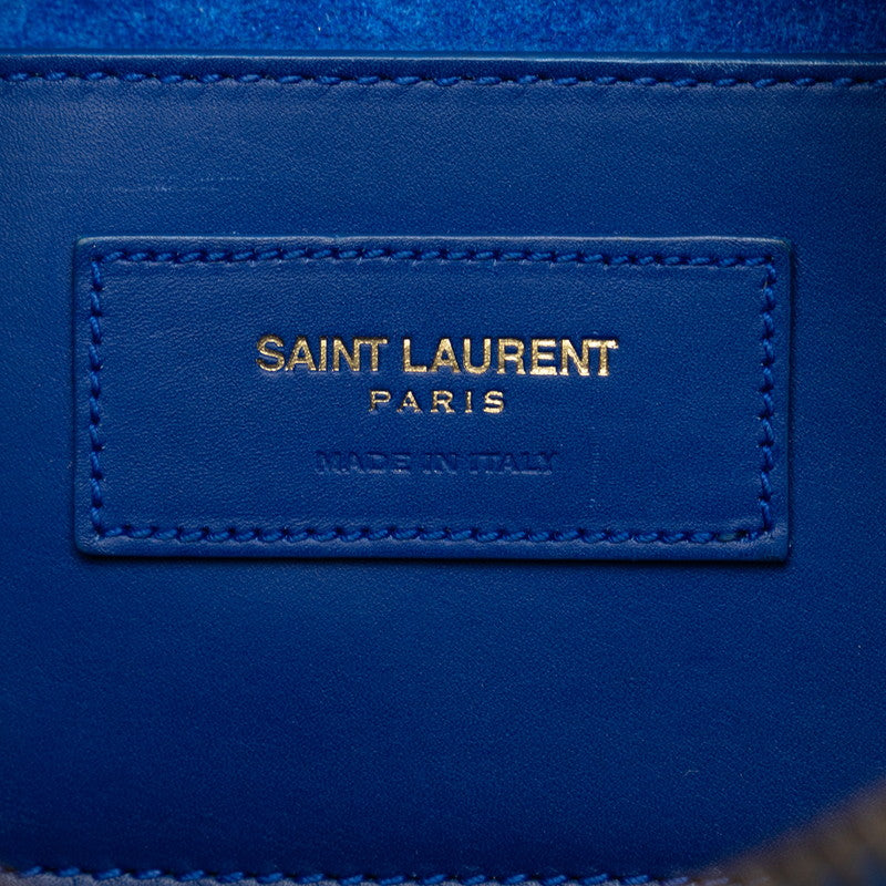 Saint Laurent Mini Duffle in Calf Leather Blue 330958