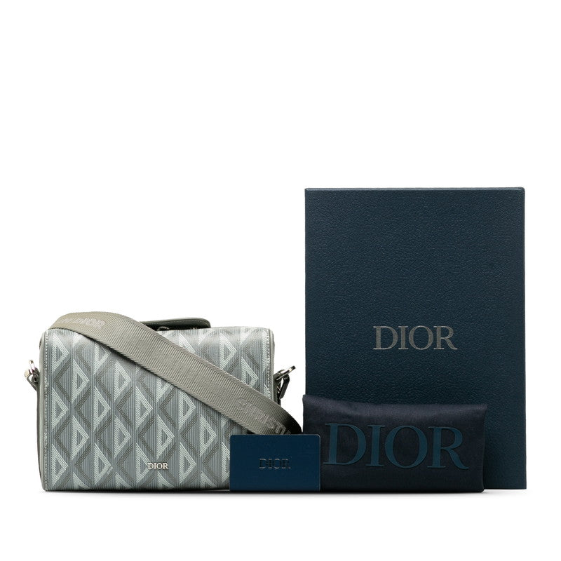 Dior CD Diamond Dior Ingot 22  Shoulder Bag Gray PVC Leather Men