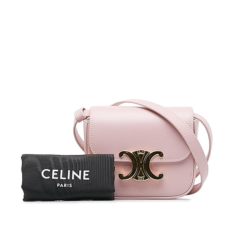 Cèline Teen Triumph Mini Shoulder Bag Pink Leather Ladies