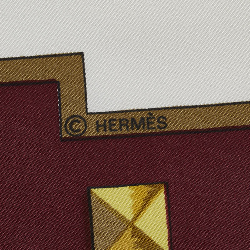 Hermes Carré 90 Les Clés Key Sculpture Red Multicolor Silk Ladies Hermes