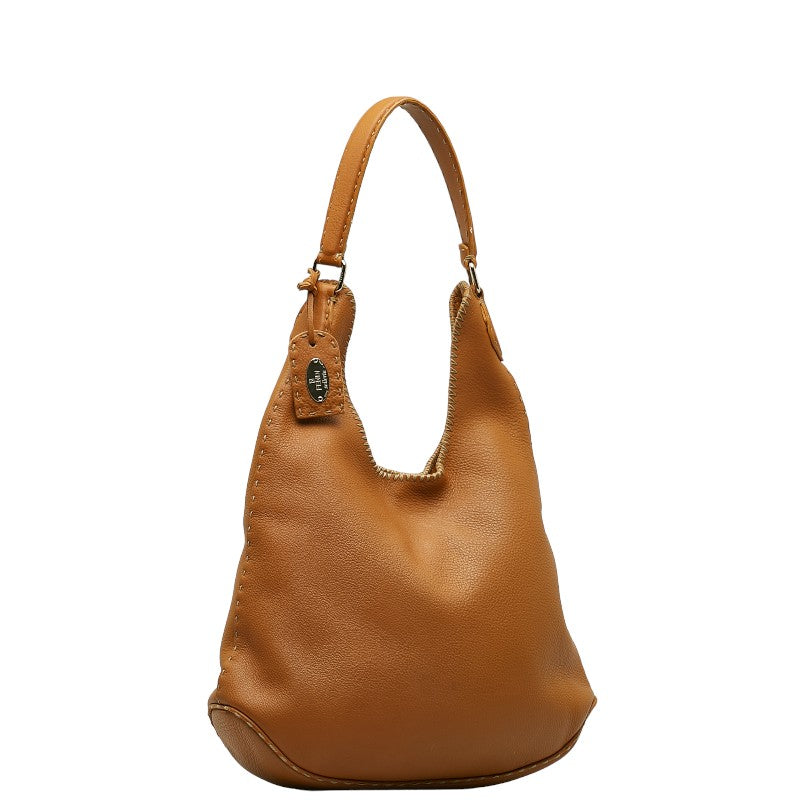 FENDI Celleria Shoulder Bag 8BR241 Leather Brown Women&#39;s