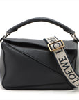 Loewe Puzzle Bag Leather 2WAY Handbag Black