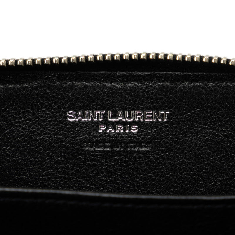Saint Laurent Coin Case in Crocodile Leather Black