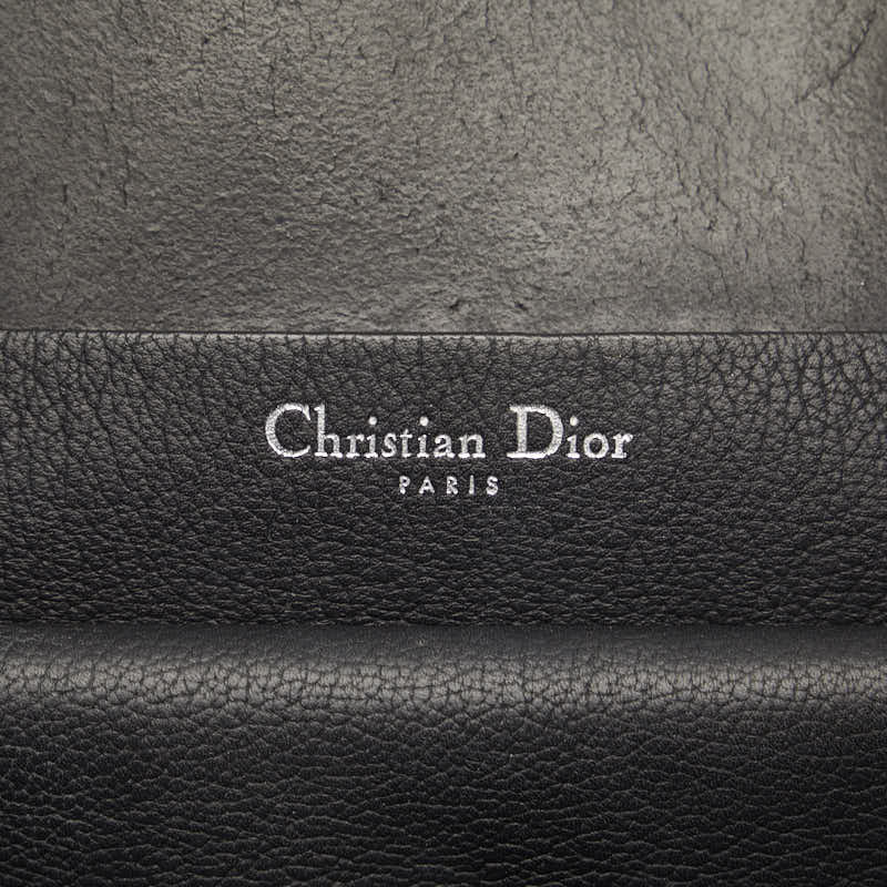 Dior Open Bar Tote Bag Black Leather Ladies