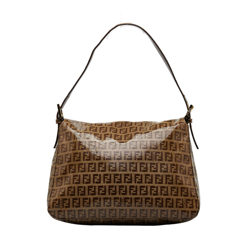 FENDI Zucca Mamma Baguette Shoulder Bag Patent Leather 26325 Brown Ladies