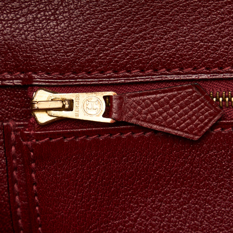 HERMES Birkin 40 in Couchevel Leather Rouge Gold