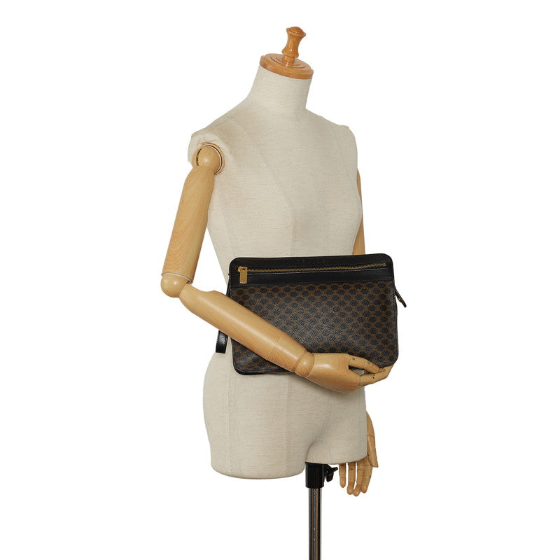 Celine Macadame Cratch Bag Second Bag Brown PVC Leather Ladies Celine