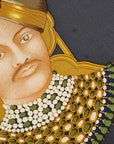 Hermes Carré 90 MAHARAJA Maharaja Scarf Gray Gold Multicolor Silk  Hermes