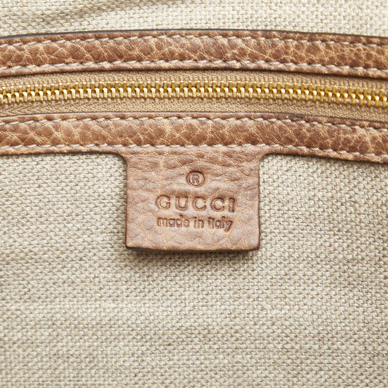 GUCCI Gucci GG canvas 218780 tooth bag canvas/leather beige brown