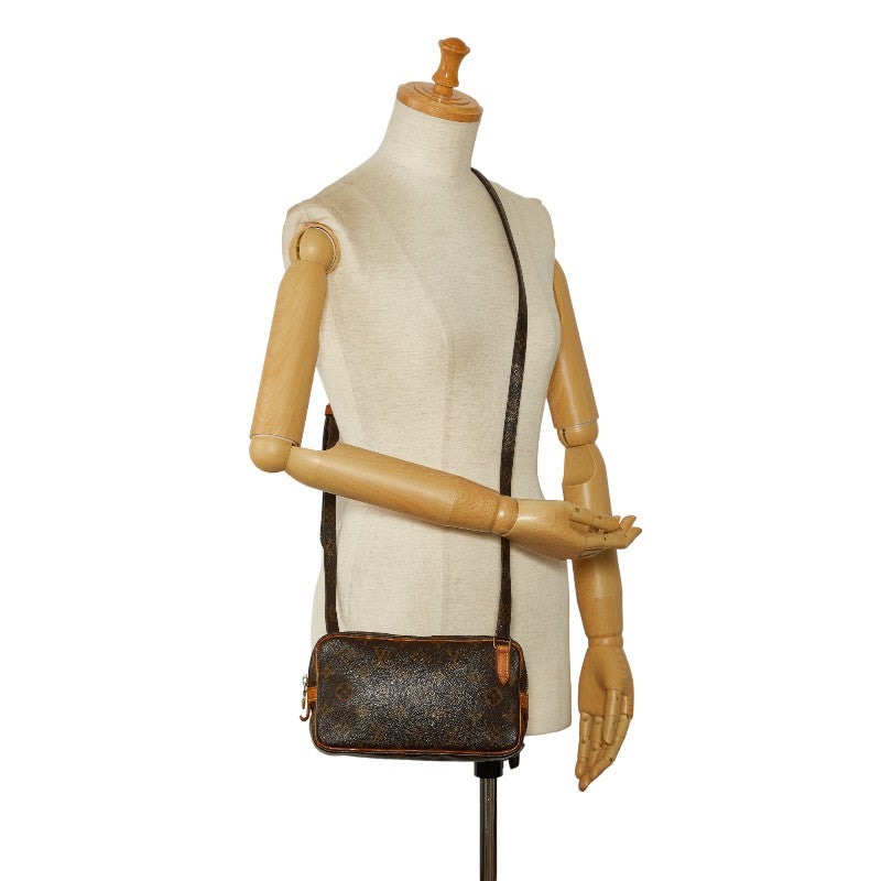 Louis Vuitton Monogram Poschet Marley Bandriel Slipper Shoulder Bag M51828 Brown PVC Leather  Louis Vuitton