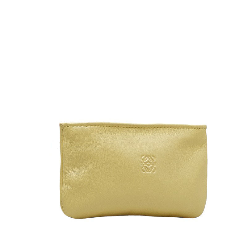 LOEWE LOEWE Anagram Coin Case Leather Cream Yellow Ladies Paris