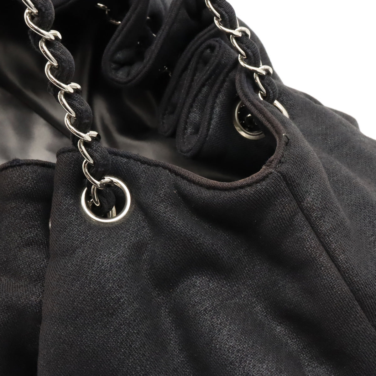 CHANEL Chanel Cocomark Melrose Carpet Mattress Chain Shoulder Bag Cotton Jacket Black Black Silver  A37056