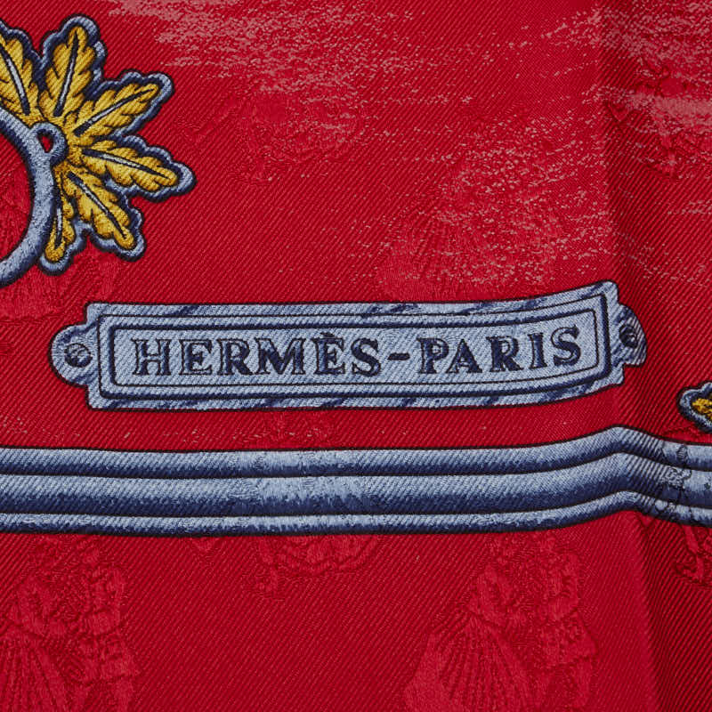 Hermes Carré 90 Joies d’Hiver carf Red Silk  Hermes