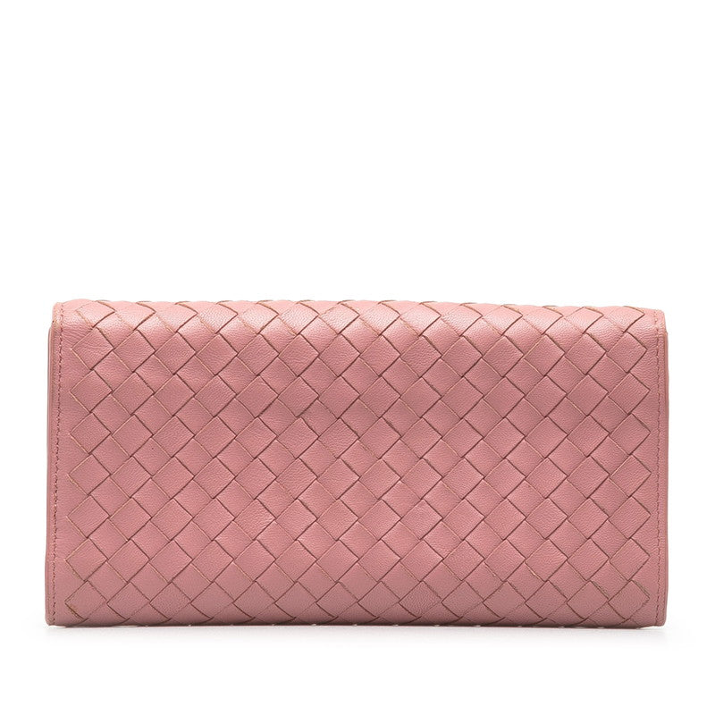 Bottega Veneta Intrecciato Long Wallet in Leather Pink