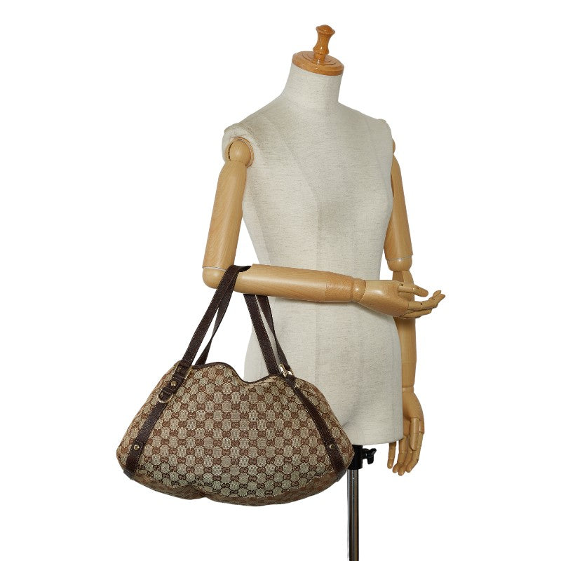 Gucci GG Canvas Abbey Handbag 130736 Beige Brown Canvas Leather  Gucci