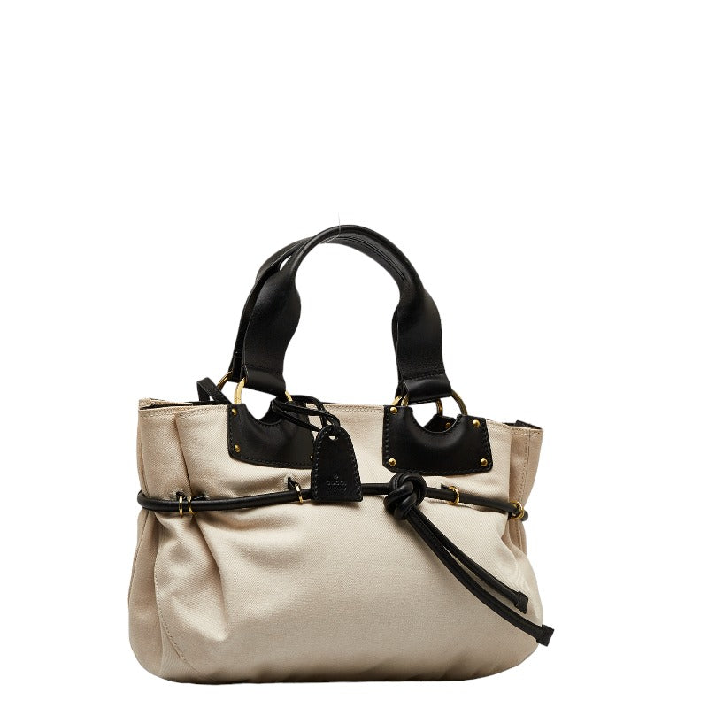 GUCCI Gucci 95168 Handbag Leather/Lace White Black Ladies Gucci
