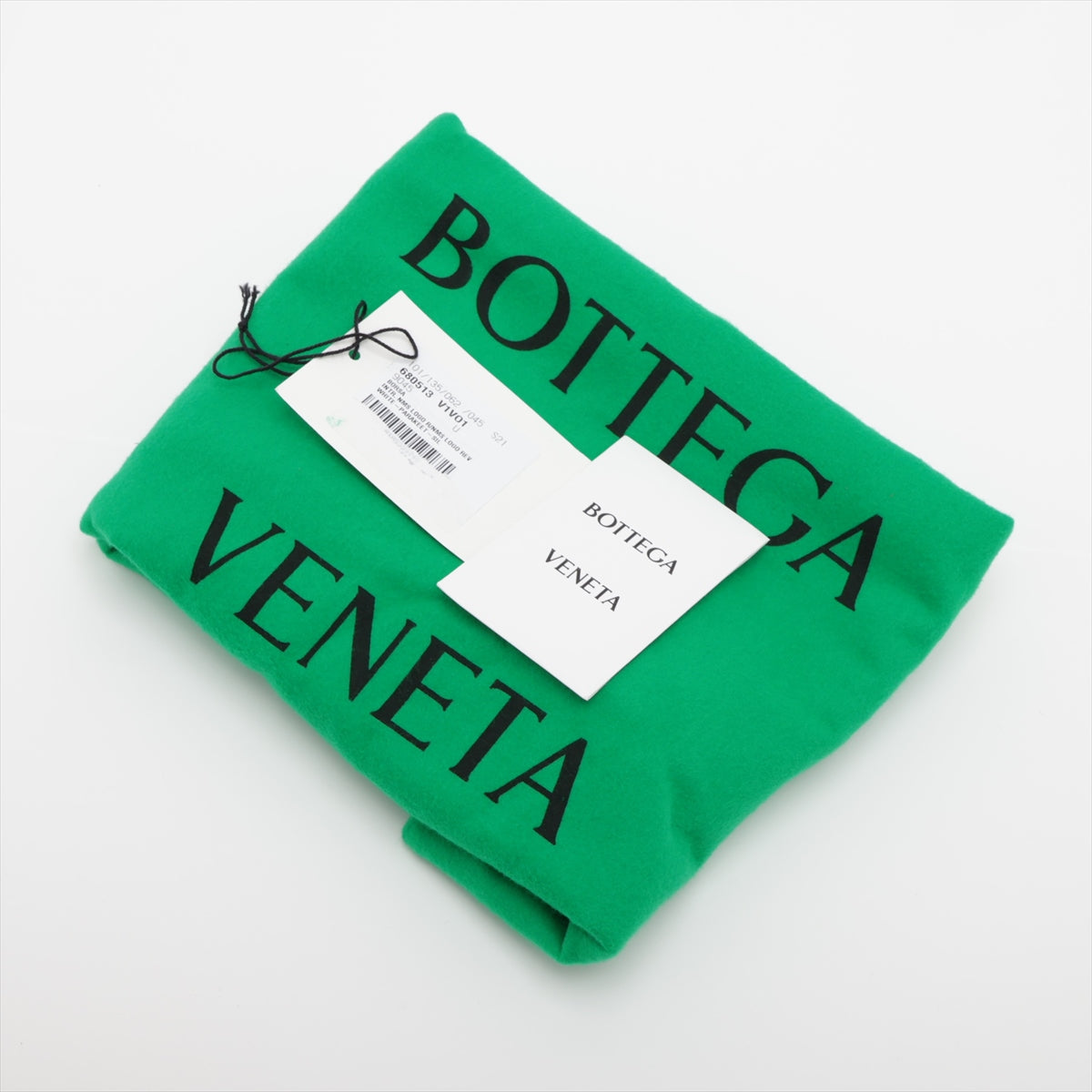 Bottega Veneta Maxine Incharted Webing Caset Nylon Shoulder Bag White× Green