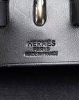 Hermes Herbag Backpack Rucksack Black Canvas Leather