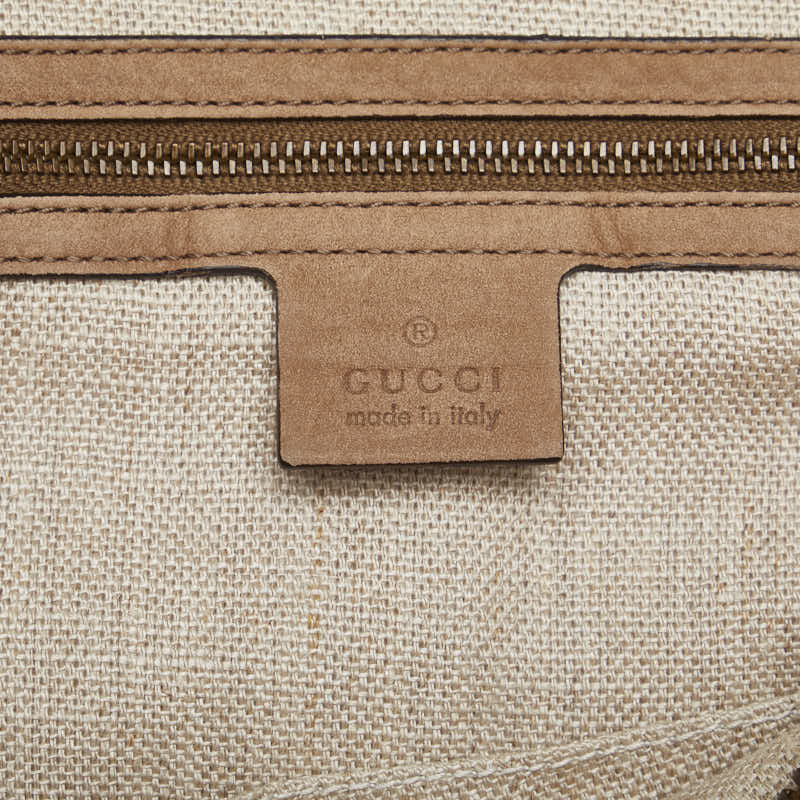 GUCCI Gucci 323657 Handbag Sweat/Python Beige  Sweat