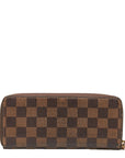 Louis Vuitton Damier Long Wallet Portefeuile Clemence N41626 Rose Pink Brown