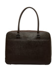 Burberry Nova Check Logo Plate Business Bag Briefcase Paper Bag Brown Leather Ladies BURBERRY