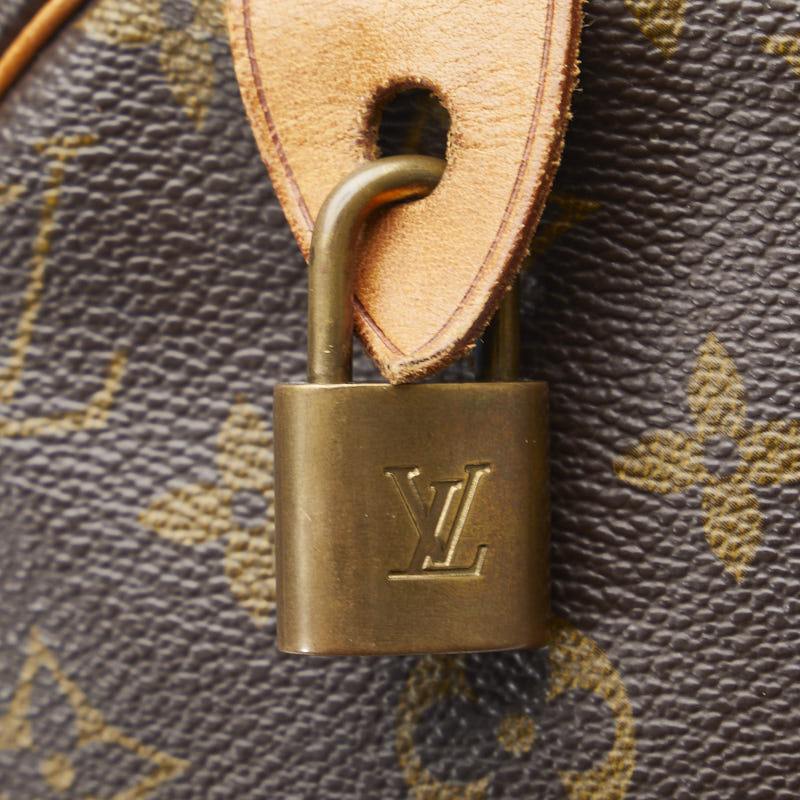 Louis Vuitton Monogram Speed 30 Handbag M41526 Brown PVC Leather Lady Louis Vuitton