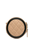 Chanel Cocomark CC Figure rounded sliding chain shoulder bag beige black caviar s ladies CHANEL