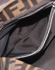 FENDI Zucca Shoulder Bag in Canvas Leather Brown