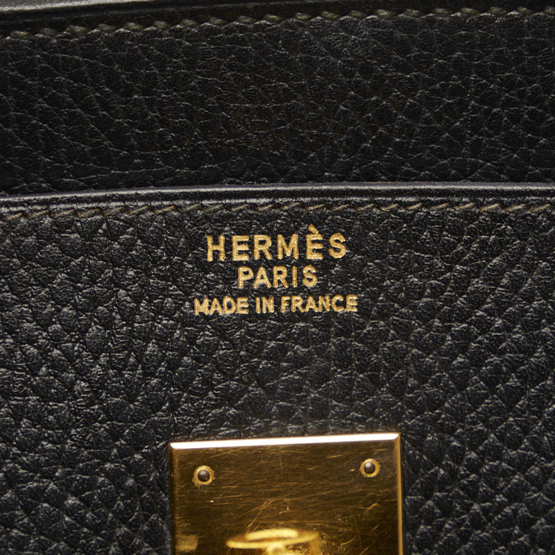 HERMES Birkin 35 in Ardenne Leather Black Gold