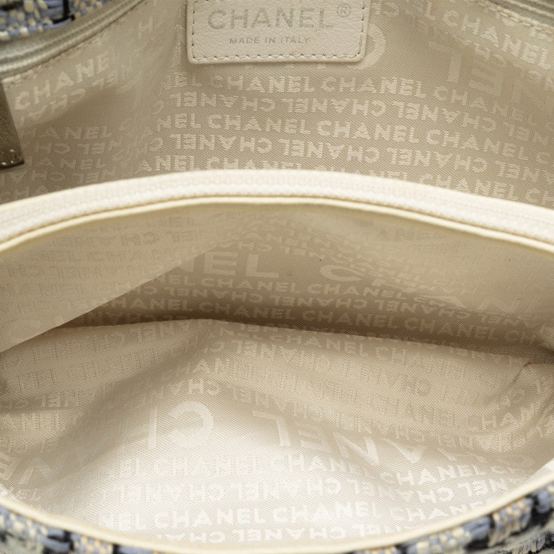 CHANEL CHANEL WILDSTETCH COCOMARK SHOLDER BAG WOOL/LEADER BLUE WHITE LADY&#39;S WILDSTETCH PARIS MARKET SHOP