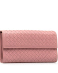 Bottega Veneta Intrecciato Long Wallet in Leather Pink