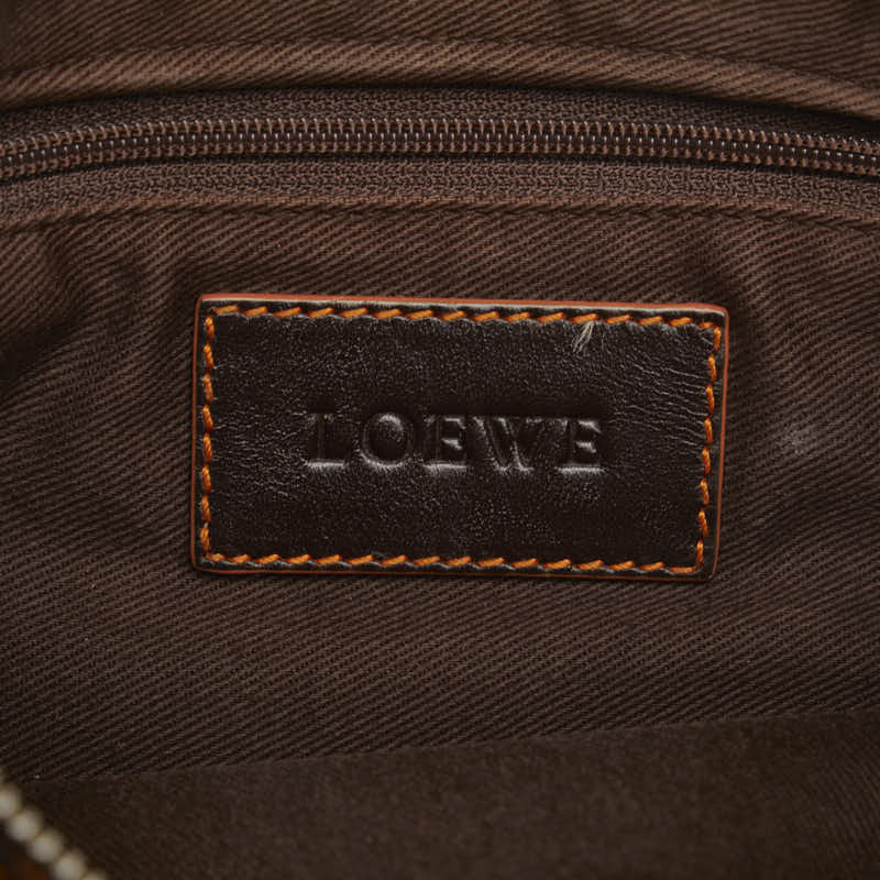 LOEWE Anagram Crossbody Bag in Canvas Leather Brown