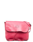 LOEWE Anagram Tassel Shoulder Bag in Leather Pink Ladies