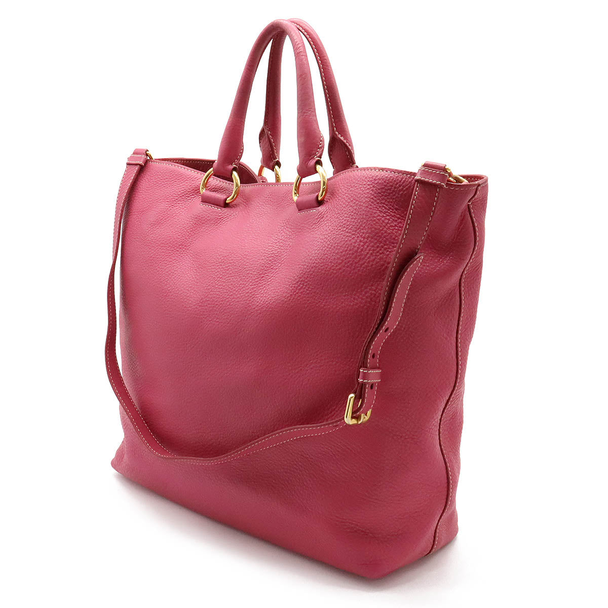 PRADA Vitello Tote Bag Pink Leather Ladies