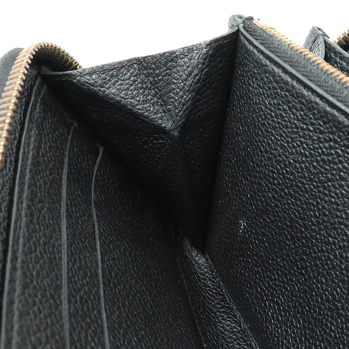 Louis Vuitton Monogram Emplant Zippie Wallet Round Fassner Long Wallet Leather Noir Black M60571