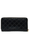 Gucci GG Charm Round Fashner Long Wallet 409342 Black Leather Ladies Gucci