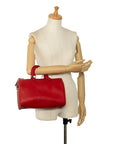 Louis Vuitton Speedy 25 Handbag Mini Boston Bag M43017 Castilian Red Leather  Louis Vuitton
