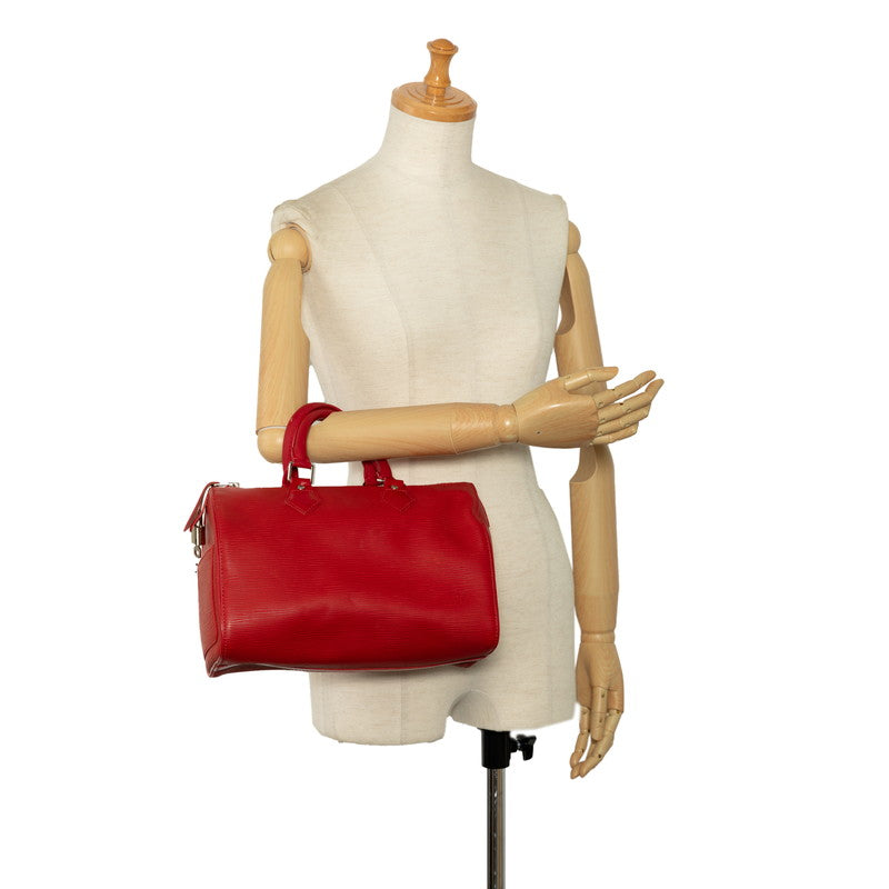 Louis Vuitton Epi Speedy 25 Handbag Mini Boston Bag M43017 Castilian Red Leather  Louis Vuitton