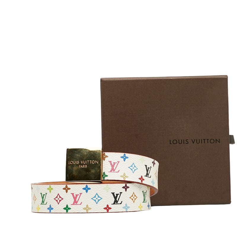 Louis Vuitton Monogram Multi-Color Sunshine Care Belt 32/80 M9270U White PVC Leather  Louis Vuitton