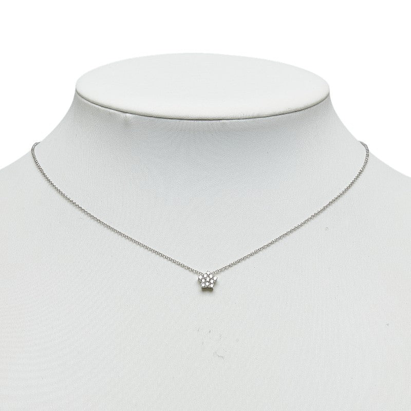 Star Motif K18WG White G  Necklace