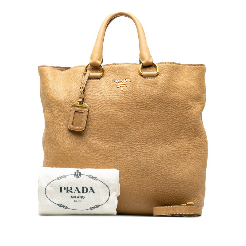 Prada Shoulder Bag Handbag 2WAY Beige Leather  Prada