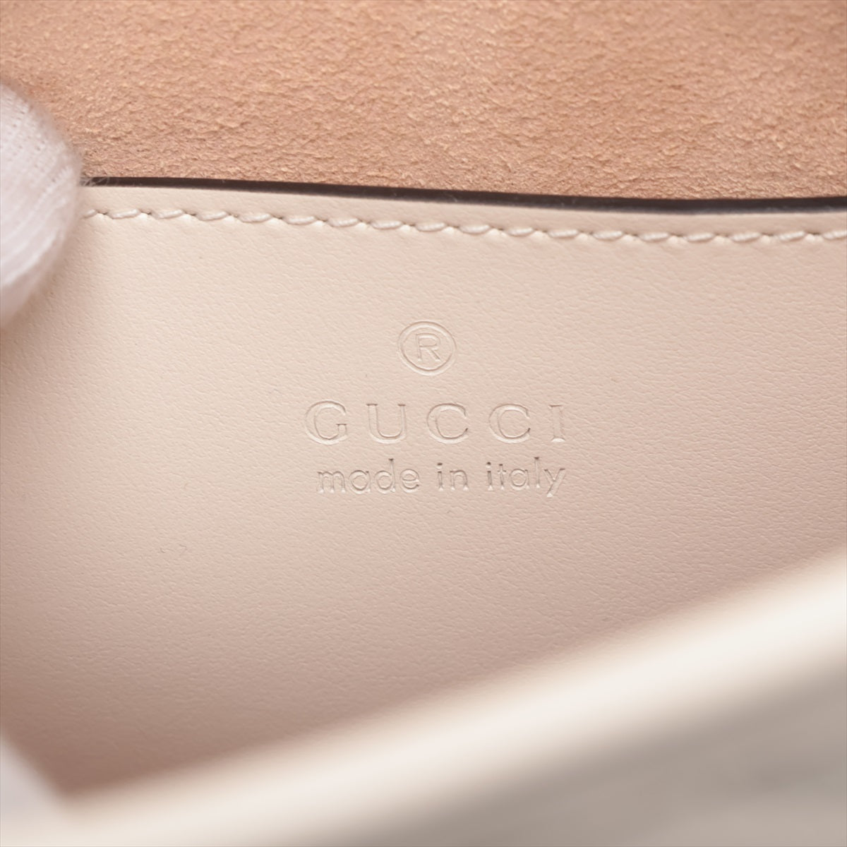 Gucci GG Marmont Leather 2WAY Handbag White 696123