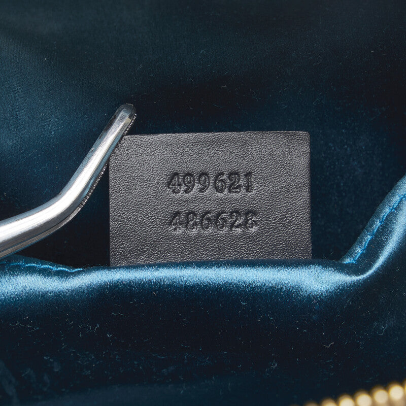 GUCCI Office 499621 Shoulder Bag Suede/Patent Leather Black