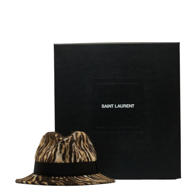Saint Laurent Top Hat in Wool Beige Ladies