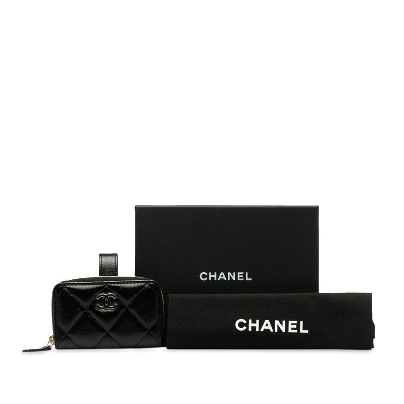 Chanel Matrace Coincase  Cocktail Belt Black Leather  CHANEL