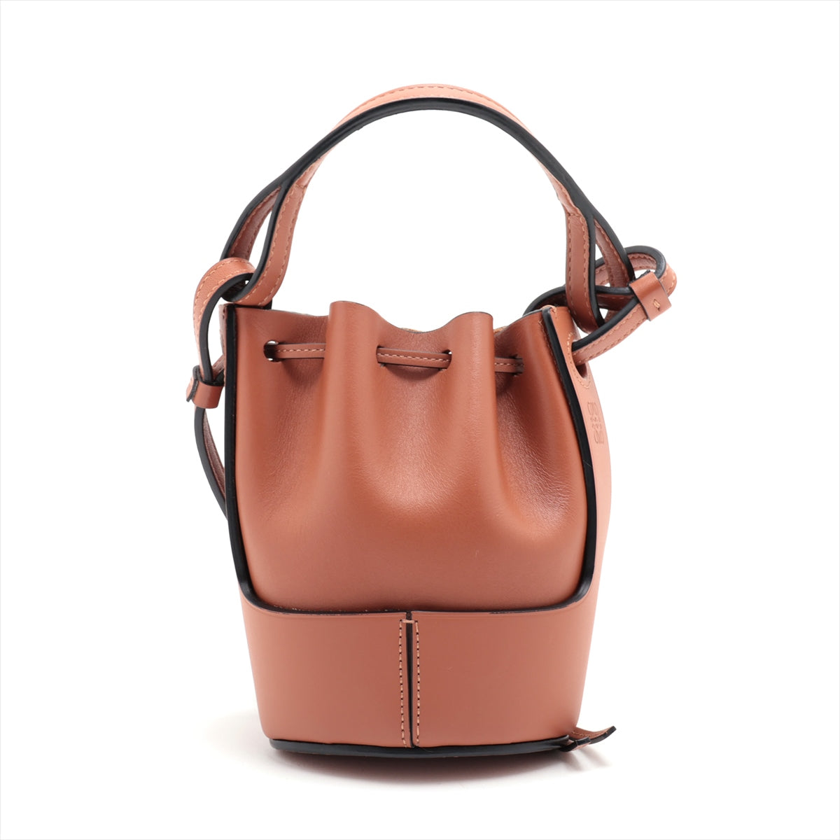 Loewee Balloon Small Leather Shoulder Bag Brown Luggage