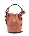 Loewee Balloon Small Leather Shoulder Bag Brown Luggage