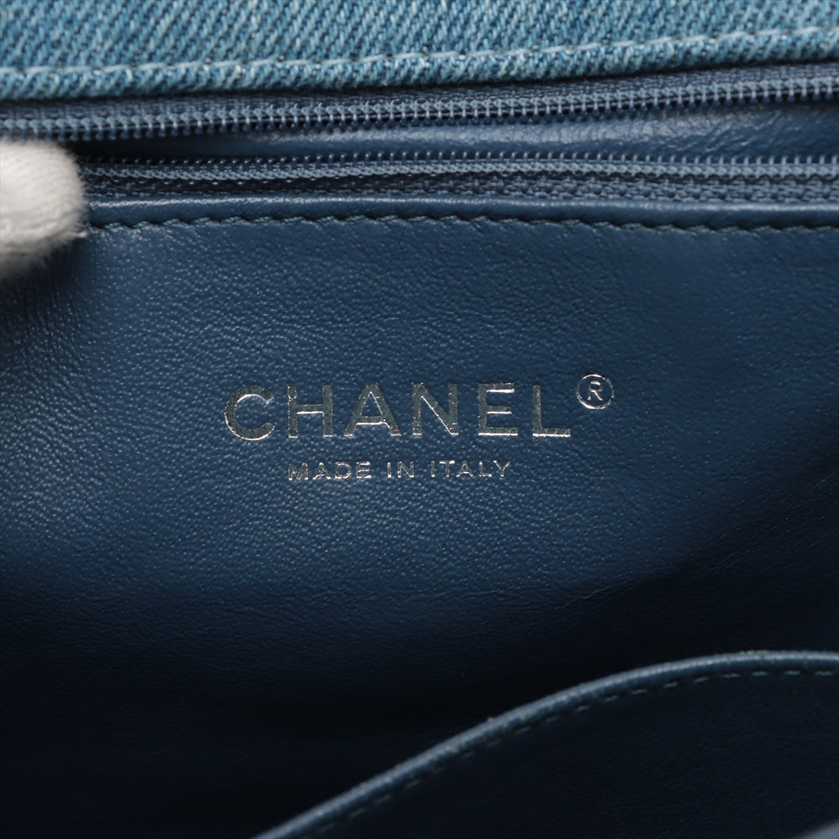 Chanel Navy Denim Chain Shoulder Bag