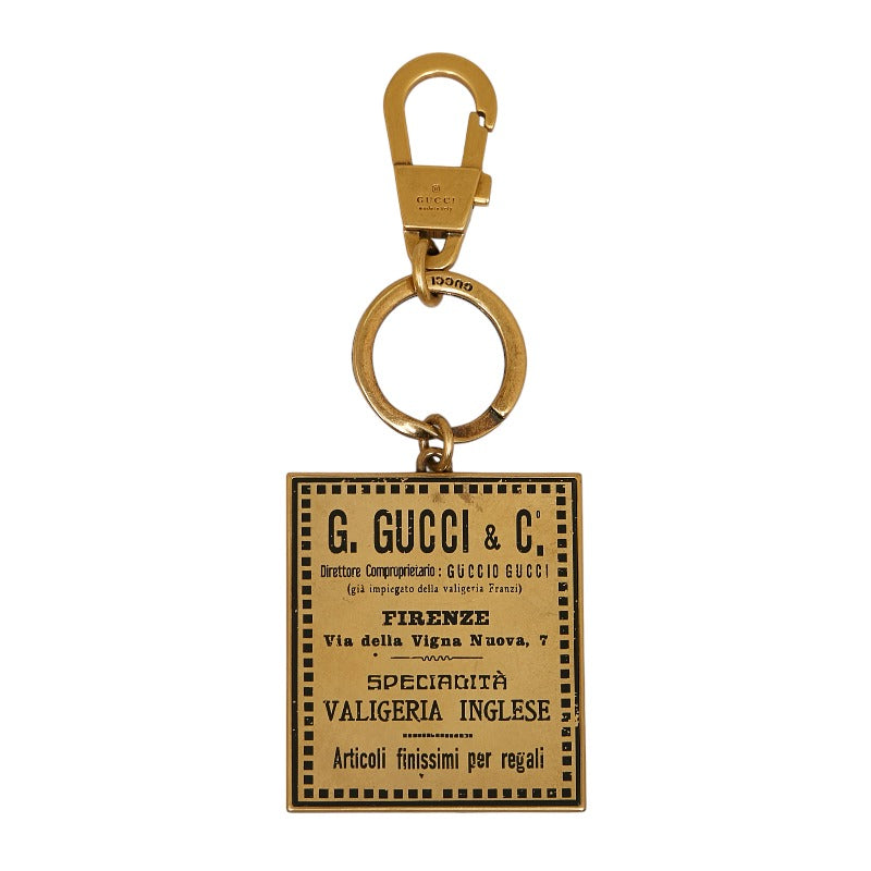Gucci Vintage Label Motif Key Holder Keying Bag Charm 495420 Ancient Gold Metal Men Gucci  Gucci  Gucci [Ancient]