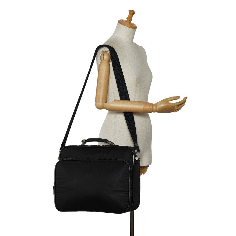 Prada Handbag Business Bag Briefcase Shoulder Bag 2WAY V285 Black Nylon Leather  Prada